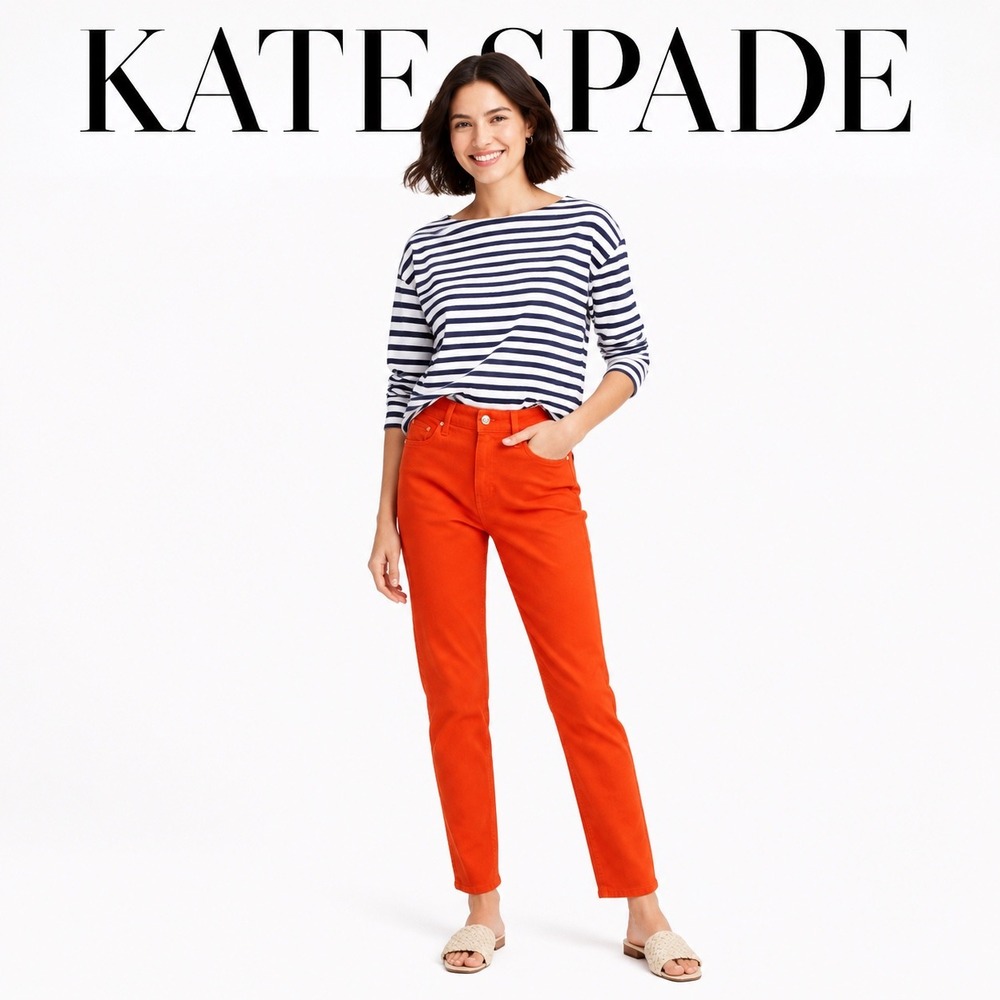 Kate Spade Orange Perry Street Jeans - Picture 2 of 5